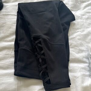 Zella Black Lace-Up Leggings